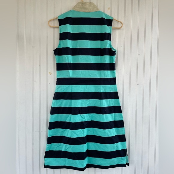 Sail to Sable Green Navy Gold Sleeveless Classic Tunic Dress Size XS - Picture 2 of 10